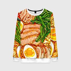 Свитшот женский Суп рамен, цвет: 3D-белый