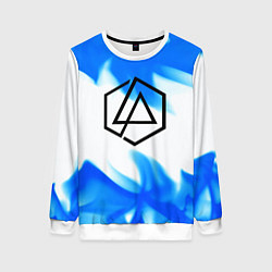 Свитшот женский Linkin park blue flame, цвет: 3D-белый