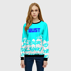 Свитшот женский Rust надписи краски, цвет: 3D-черный — фото 2