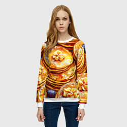 Свитшот женский Блинчики, цвет: 3D-белый — фото 2