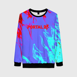 Свитшот женский Portal 2 neon flame steel, цвет: 3D-черный