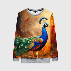 Женский свитшот Павлин в огне