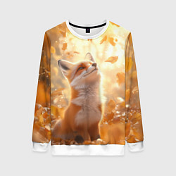 Женский свитшот Рыжая лисица в осеннем лесу