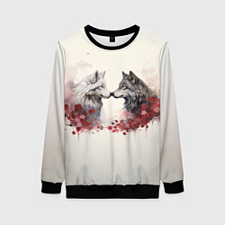 Свитшот женский Wolfs love, цвет: 3D-черный