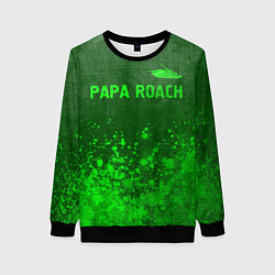 Свитшот женский Papa Roach - green gradient посередине, цвет: 3D-черный