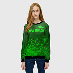 Свитшот женский Papa Roach - green gradient посередине, цвет: 3D-черный — фото 2