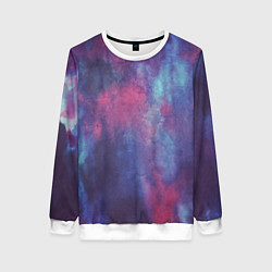 Свитшот женский Тай-дай космос, цвет: 3D-белый