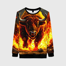 Женский свитшот Буйвол в огне