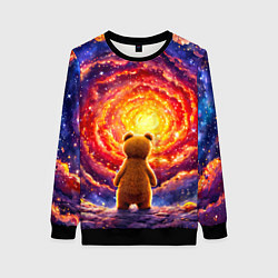 Женский свитшот Медвежонок смотрит в космос