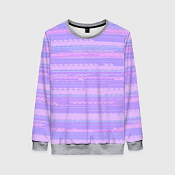 Свитшот женский Нежный сиреневый полосатый, цвет: 3D-меланж