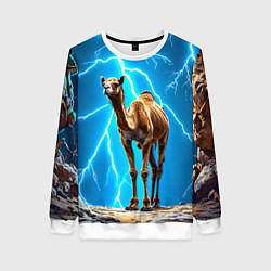 Женский свитшот Верблюд и удар молнии