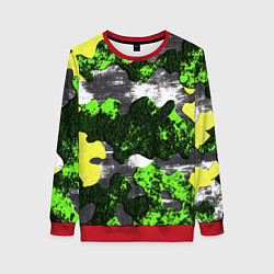 Свитшот женский Камуфляж из брызг краски, цвет: 3D-красный