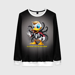 Свитшот женский Venom-Duck-Trump joke, цвет: 3D-белый