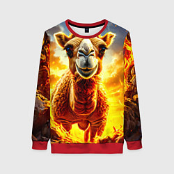 Женский свитшот Верблюд в огне