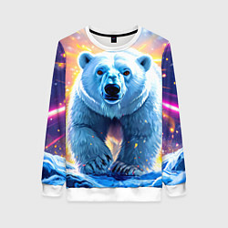 Женский свитшот Белый медведь идет по льдине