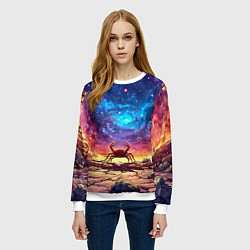 Свитшот женский Краб смотрит в космос, цвет: 3D-белый — фото 2
