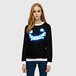 Свитшот женский Улыбка демона, цвет: 3D-белый — фото 2
