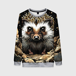 Женский свитшот Ёжик на черном