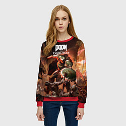 Свитшот женский Doom slayer Doom the dark ages, цвет: 3D-красный — фото 2
