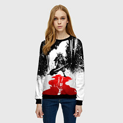 Свитшот женский Assassins creed shadows - два ассасина, цвет: 3D-черный — фото 2