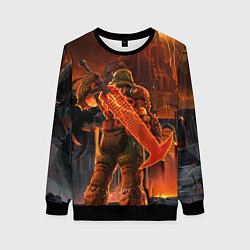 Женский свитшот Doom slayer and tower Doom