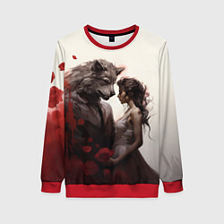 Женский свитшот Оборотень и девушка