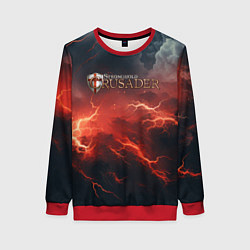 Свитшот женский Stronghold сrusader молния крестоносца, цвет: 3D-красный