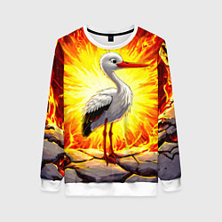Свитшот женский Аист в огне, цвет: 3D-белый