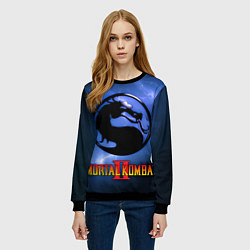 Свитшот женский Мортал комбат 2 - логотип, цвет: 3D-черный — фото 2