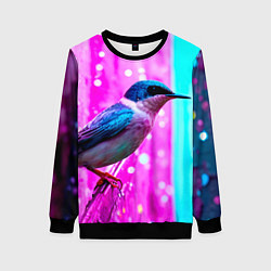 Женский свитшот Ласточка на фиолетовой стене