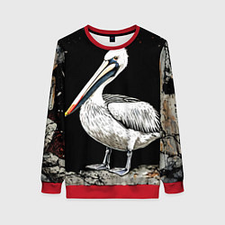 Женский свитшот Пеликан на черном