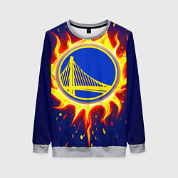 Свитшот женский Голден Стэйт Уорриорз в огне, цвет: 3D-меланж