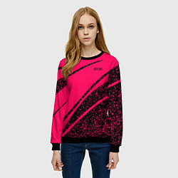 Свитшот женский Sport розовый с чёрным в крапинку, цвет: 3D-черный — фото 2