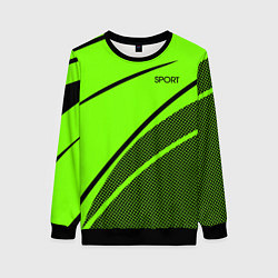 Женский свитшот Sport ярко-зелёный с чёрным точечный