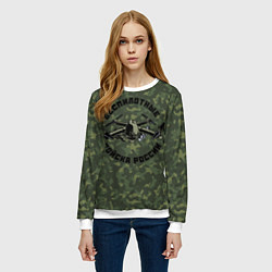 Свитшот женский Войска беспилотных систем РФ, цвет: 3D-белый — фото 2