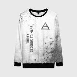 Свитшот женский Thirty Seconds to Mars - white gradient вертикальн, цвет: 3D-черный