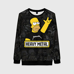 Свитшот женский Heavy metal Гомер симпсон, цвет: 3D-черный