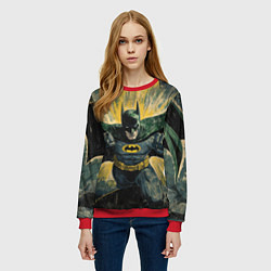 Свитшот женский Бэтмен с поднятыми кулаками, цвет: 3D-красный — фото 2