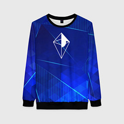 Свитшот женский No Mans Sky blue poly, цвет: 3D-черный