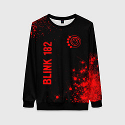 Свитшот женский Blink 182 - red gradient вертикально, цвет: 3D-черный