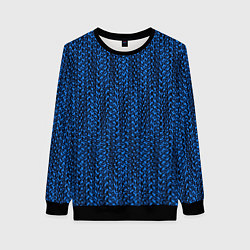 Свитшот женский Текстурный узор чёрно-голубой, цвет: 3D-черный