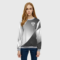 Свитшот женский Герб России серый градиент, цвет: 3D-меланж — фото 2