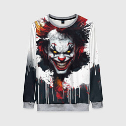 Женский свитшот Голова Джокера бело-черный стиль