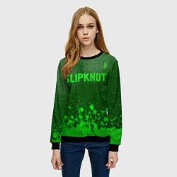 Свитшот женский Slipknot - green gradient посередине, цвет: 3D-черный — фото 2