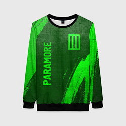 Свитшот женский Paramore - green gradient вертикально, цвет: 3D-черный