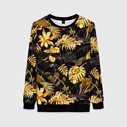 Свитшот женский Золотые тропики, цвет: 3D-черный
