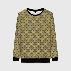 Свитшот женский Геометричный узор - ромбы, цвет: 3D-черный