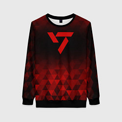 Свитшот женский Seventeen red poly, цвет: 3D-черный