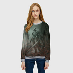 Свитшот женский Элитный воин-скелет, цвет: 3D-меланж — фото 2