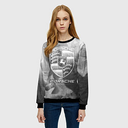 Свитшот женский Porsche - grey gradient, цвет: 3D-черный — фото 2